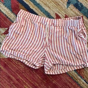 Red & white striped Linen shorts!